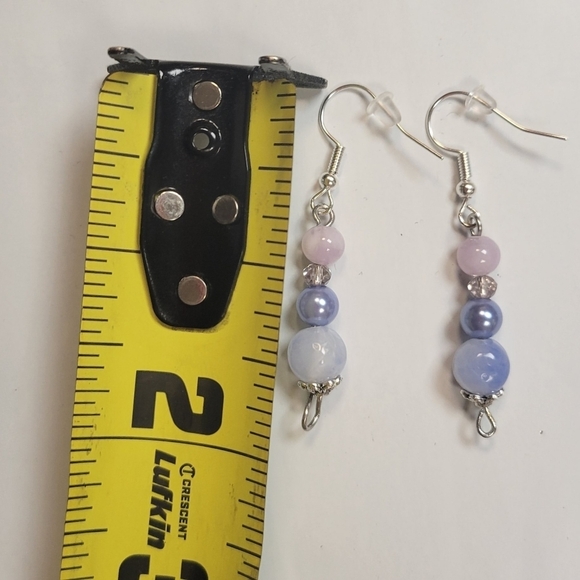 Glass Bead Hook Drop Pierced Earrings - Picture 4 of 4
